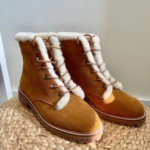 Madewell New Clair Lace-Up Boot in Suede Sz 6.5